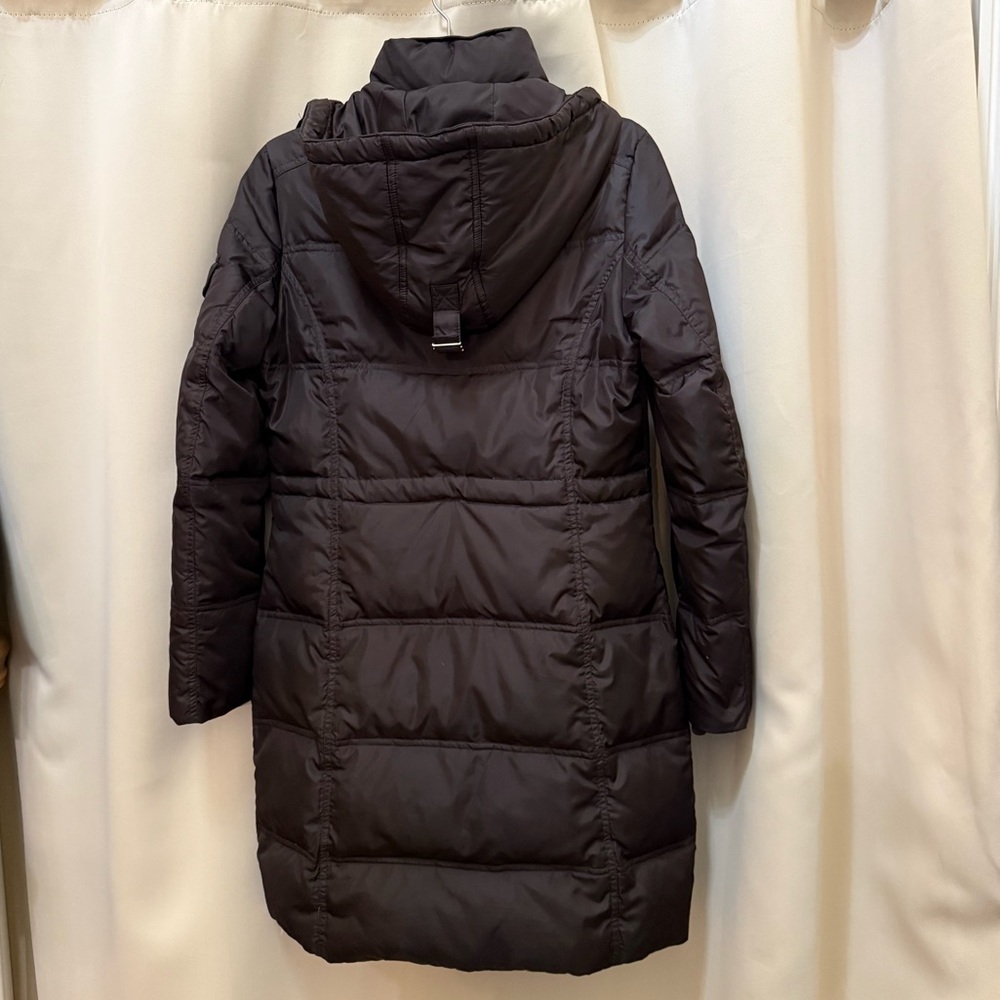 Saks Fifth Avenue Women’s Down Puffer Coat Jacket XS Removable Hood Deep Brown - Picture 4 of 17